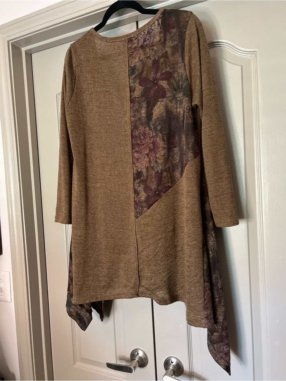 Pretty Angel Linen Blend Floral Handkerchief Tunic Large Lagenlook Boho - Picture 5 of 6